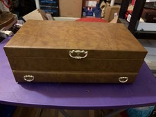 Vintage Buxton Faux Leather Jewelry Box-15”x8”x5”-Made In USA
