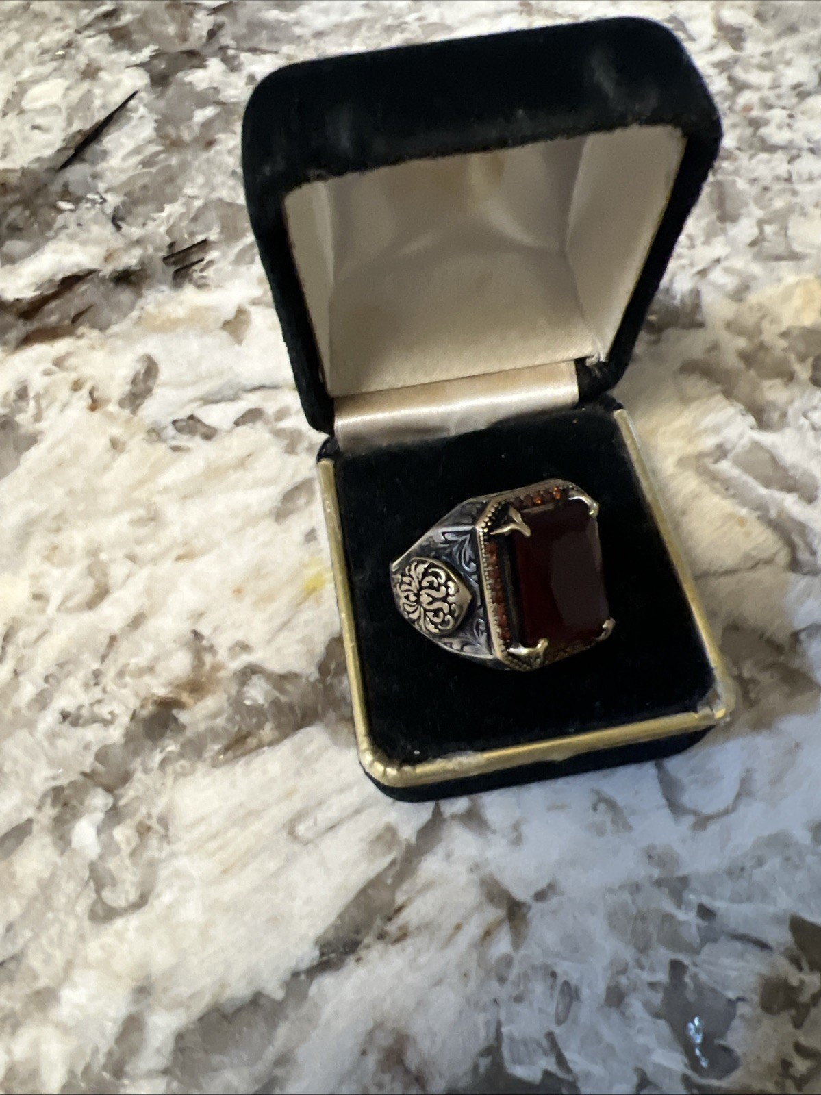 Lab Created Emerald Cut Ruby Ring 925 Silver Ligh… - image 2