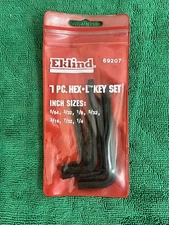 Eklind #69207 7 pc. Hex L Key Set SAE 5/64 to 1/4, Made in USA