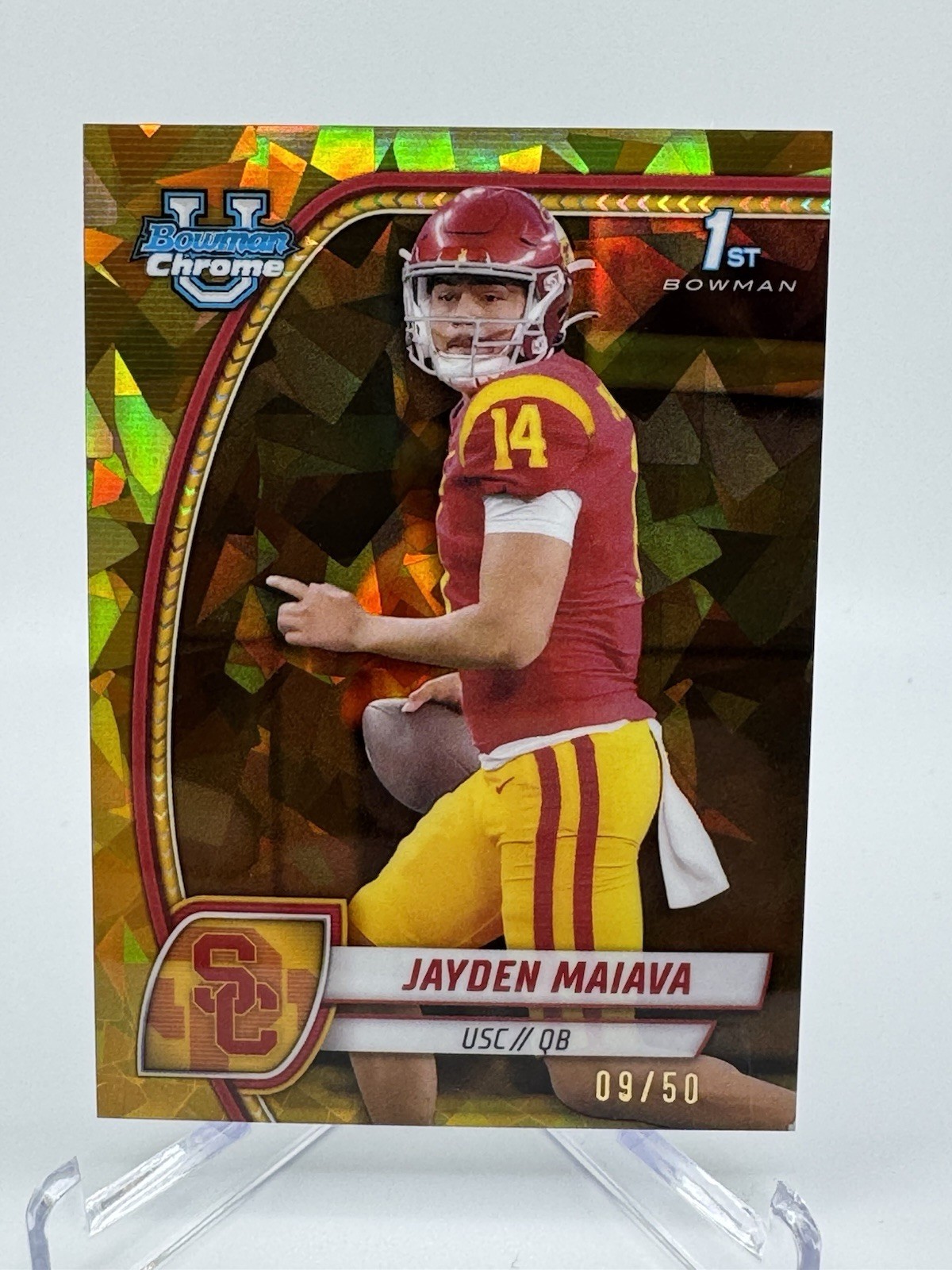 2024 Bowman Chrome U Sapphire Edition Jayden Maiava Gold Refractor /50