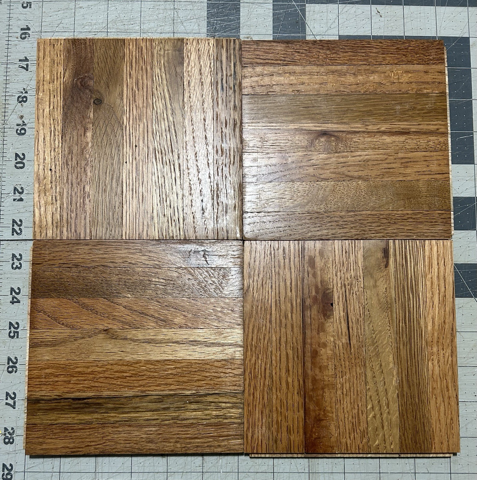 OAK PARQUET FLOOR: 20pcs 6"x6"x5/16" Oak Tiles: HONEY Stain & Wax 5 Sq ft NEW!