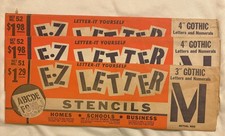 E-Z Letter Stencils set No.51, NO. 52 x 2, 1964 Made in USA