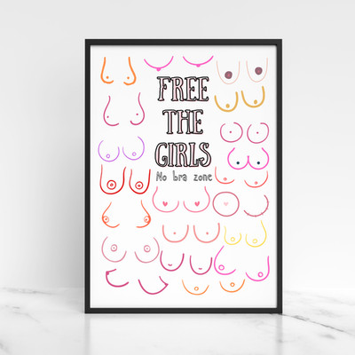 Brüste Druck, hochwertiges Wandbild Spaß Brust Bewusstsein Poster Wohltätigkeitsspende