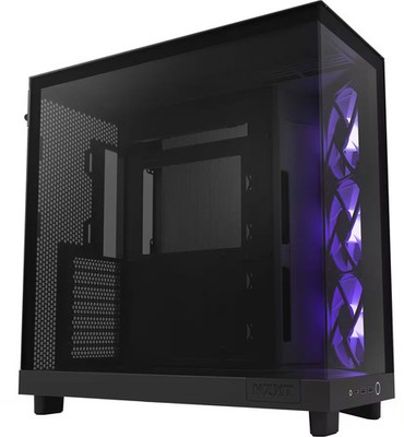 NZXT - H6 Flow RGB ATX Mid-Tower PC Case with Dual Chamber - Black