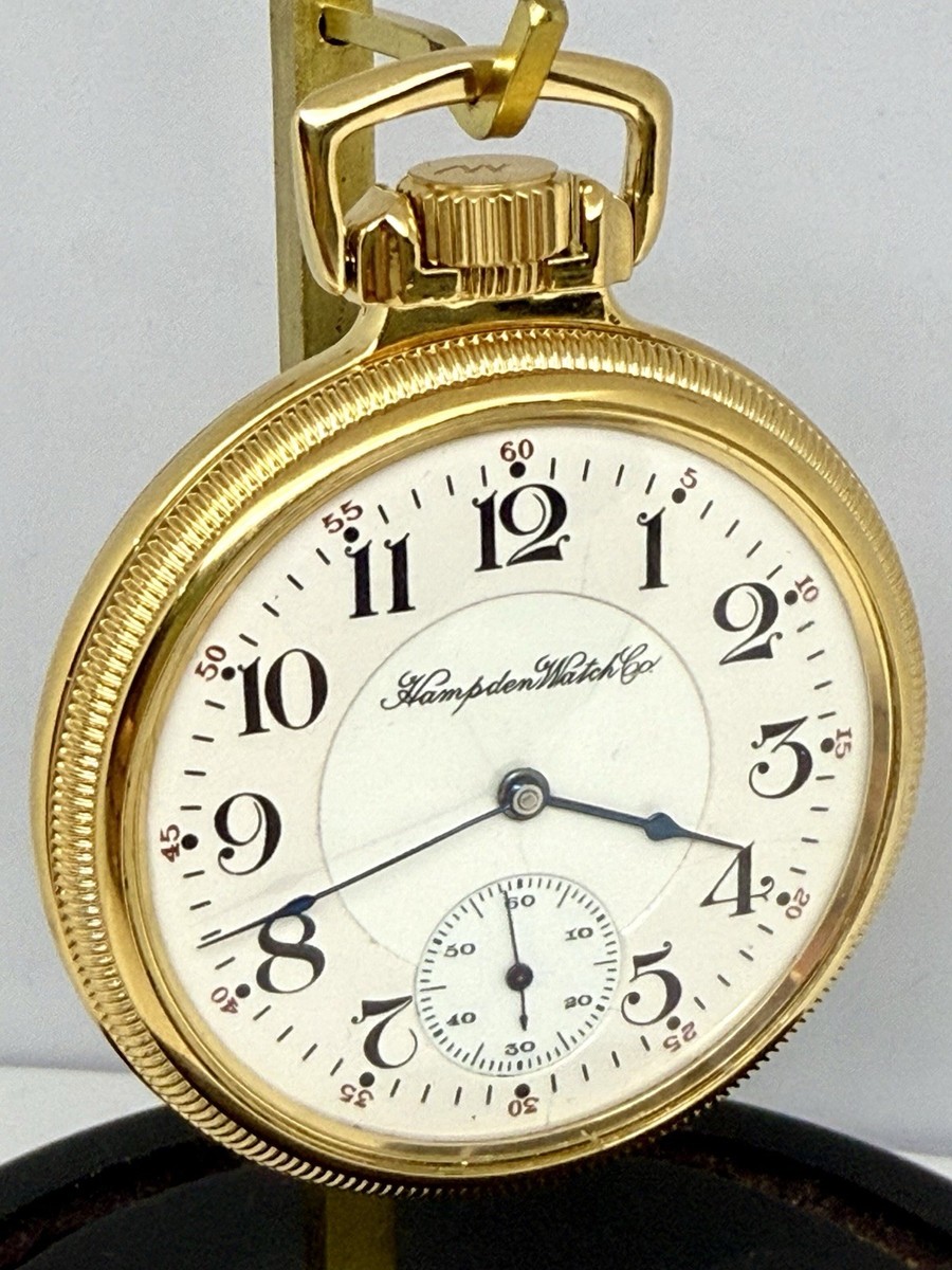 Montre De Poche Hampden 16S 21J Chronomètre Grade Mainliner 1914 - Fonctionnelle - Rare