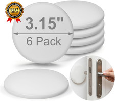 White Door Stoppers for Wall, 3.15" Self-Adhesive Door Knob Wall Protectors, 6 P