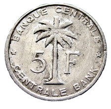 RUANDA-URUNDI BELGIAN CONGO PROVINCE 1956 5 FRANCS Oil Palm, ALUMINIUM km# 3