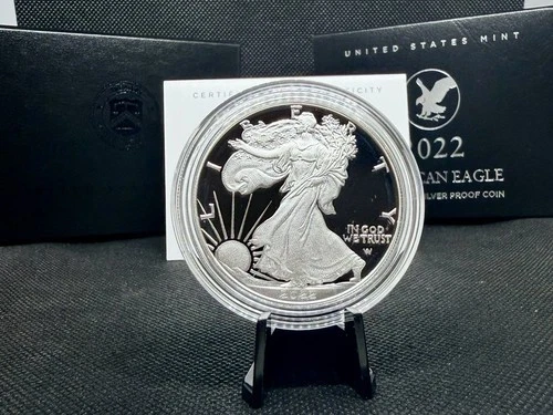 2022-W Proof American Silver Eagle with OGP & COA! 1 Oz .999 Silver!