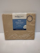 Mainstays Home Twin Fitted Sheet 200 Thread Count Vallejo Tan