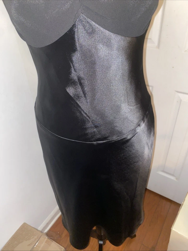 Aria Satin 1930’s Retro Style Black Dress Size 6 - Image 3 of 4