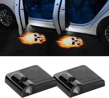 2pcs Car Door Projector Lights Led Logo Projector Fire Skull 2pcs Car Door Projector Lights Led Logo Projector Fire Skull