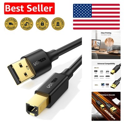 High-Speed USB Printer Cable - 6.6 FT A to B Cord for Effortless Connectivity