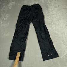 Columbia Pants Youth Medium Black Pull On Waterproof Windbreaker Hiking Outdoors