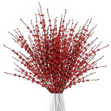 Sggvecsy 10 Pcs 29.5" Artificial Jasmine Flowers Tall Fake Flower Bouquet Red