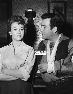 Pernell Roberts and Hazel Court in TV Series "Bonanza" - "The Last Trophy" Photo