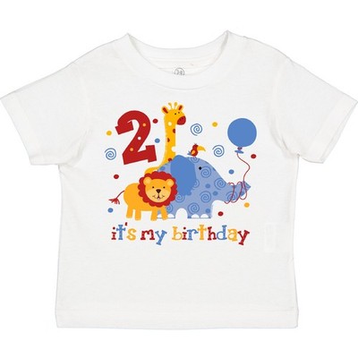 Inktastic Safari 2nd Birthday Toddler T-Shirt Jungle Lion Elephant Giraffe Wild