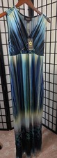 Eacha Womens Waterfall Tropical Maxi Dress Size Small
