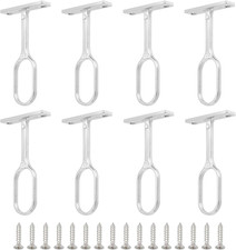 Oval Closet Rod Support Zinc Alloy Rod Middle Support - 8Pcs