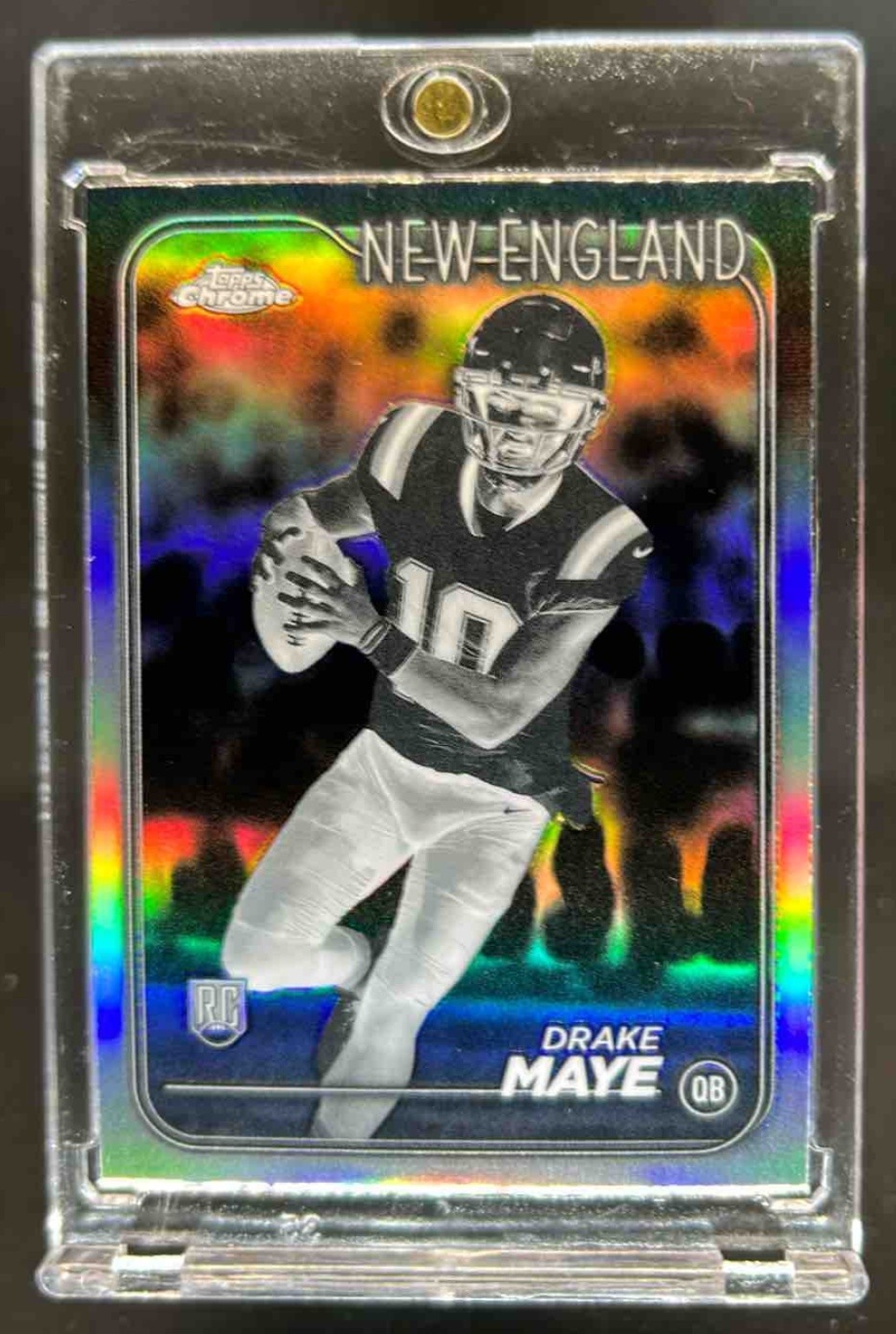 2024 Topps Chrome Drake Maye RC Negative Refractor Rookie #203 Patriots
