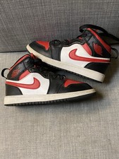 Nike Air Jordan 1 Mid Fire Red Black White 640734-079 Little Kids PS Size 12c