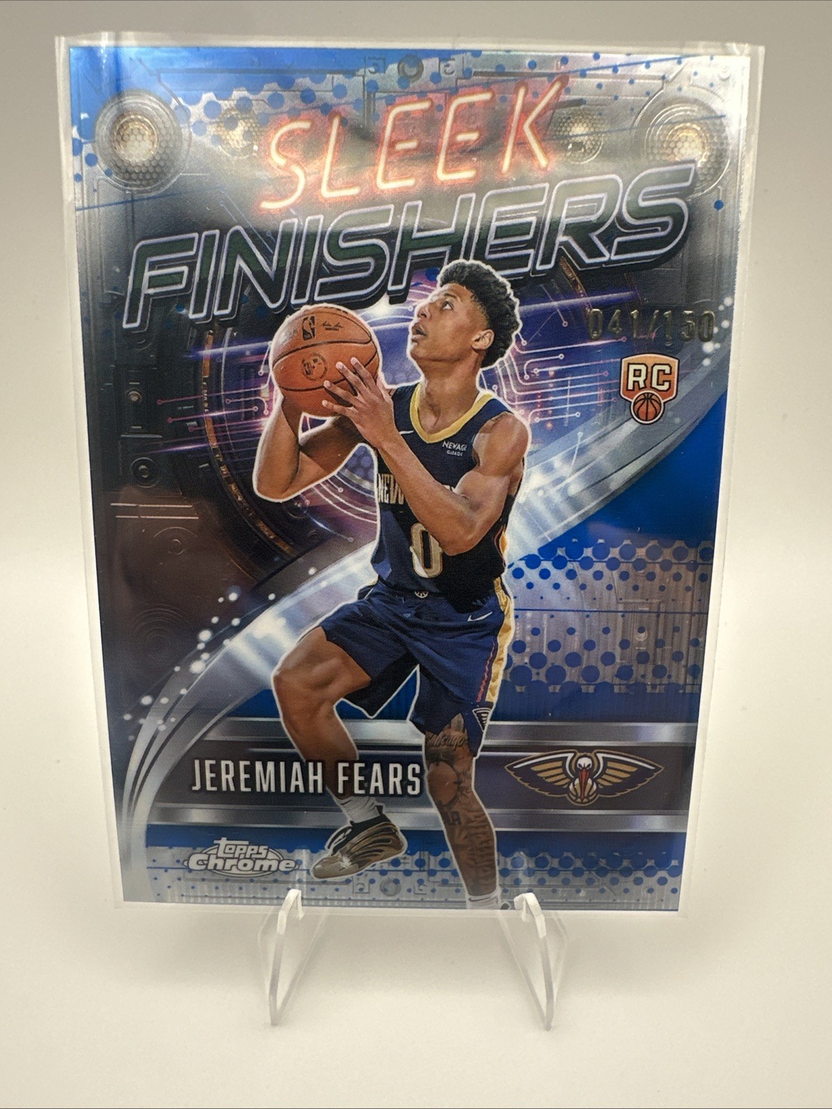 2025 Topps Chrome Basketball Sleek Finishers Blue /150 Jeremiah Fears Rookie RC