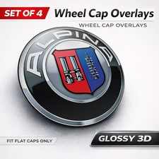 Alpina Wheel Hub Caps Sticker 3d Domed Resin 4 Pieces Rims Hub Cap
