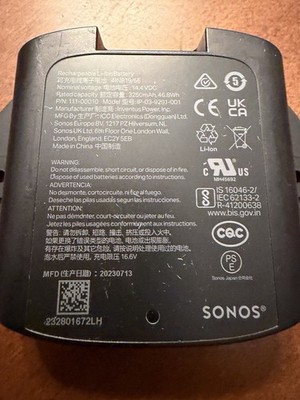 Original 3250mAh Battery SONOS Move 2 Speaker 111-00010 Black