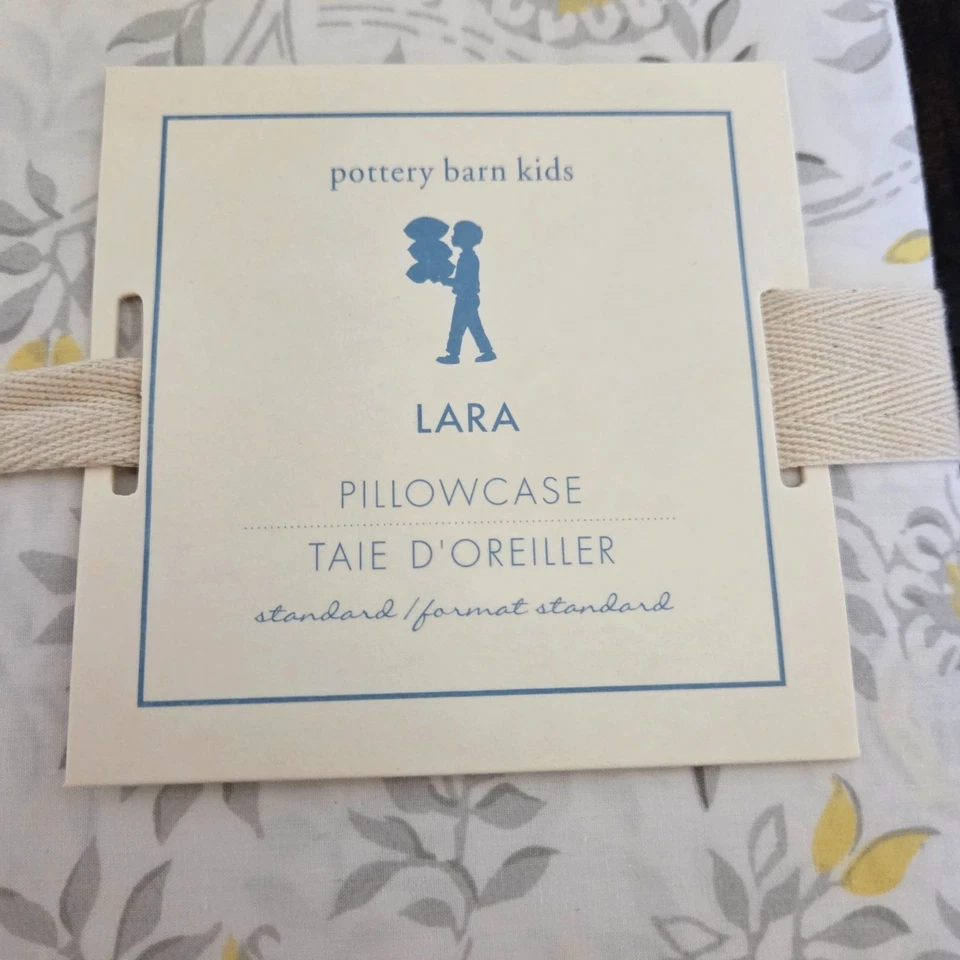 Pottery Barn Kids TARA Standard Pillow Sham and Pillowcase NEW Paisley Yellow - Image 4 of 4