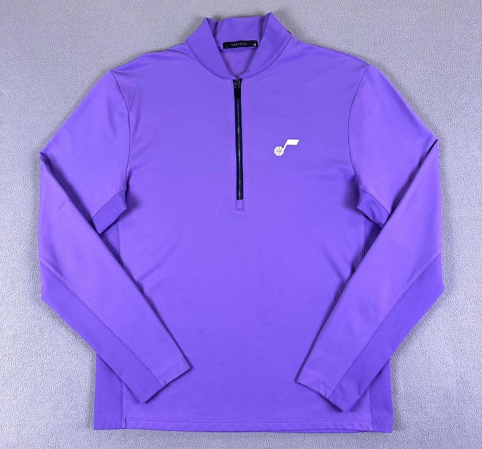 Utah Jazz Greyson Quarter Zip Mens Medium Purple Performance Golf Team - Image 3 of 4