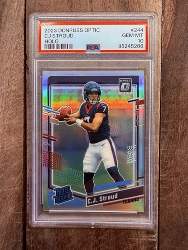 2023 Panini Donruss Optic Rated Rookie Holo Prizm C.J. Stroud #244 Texans PSA 10
