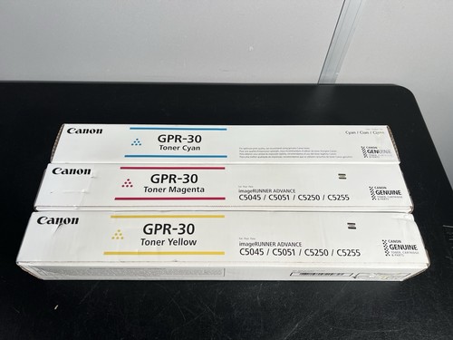 LOT OF 3 GENUINE CANON GPR-30 CYAN/MAGENTA/YELLOW (IR-ADV C5045) TONER