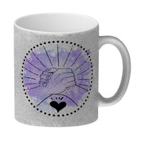 Freundschaft Glitzer-Kaffeebecher In Violett Mit Tollem Spruch