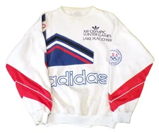 1980 Winter Olympics Lake Placid Adidas Vintage Embroidered Crewneck Sweatshirt