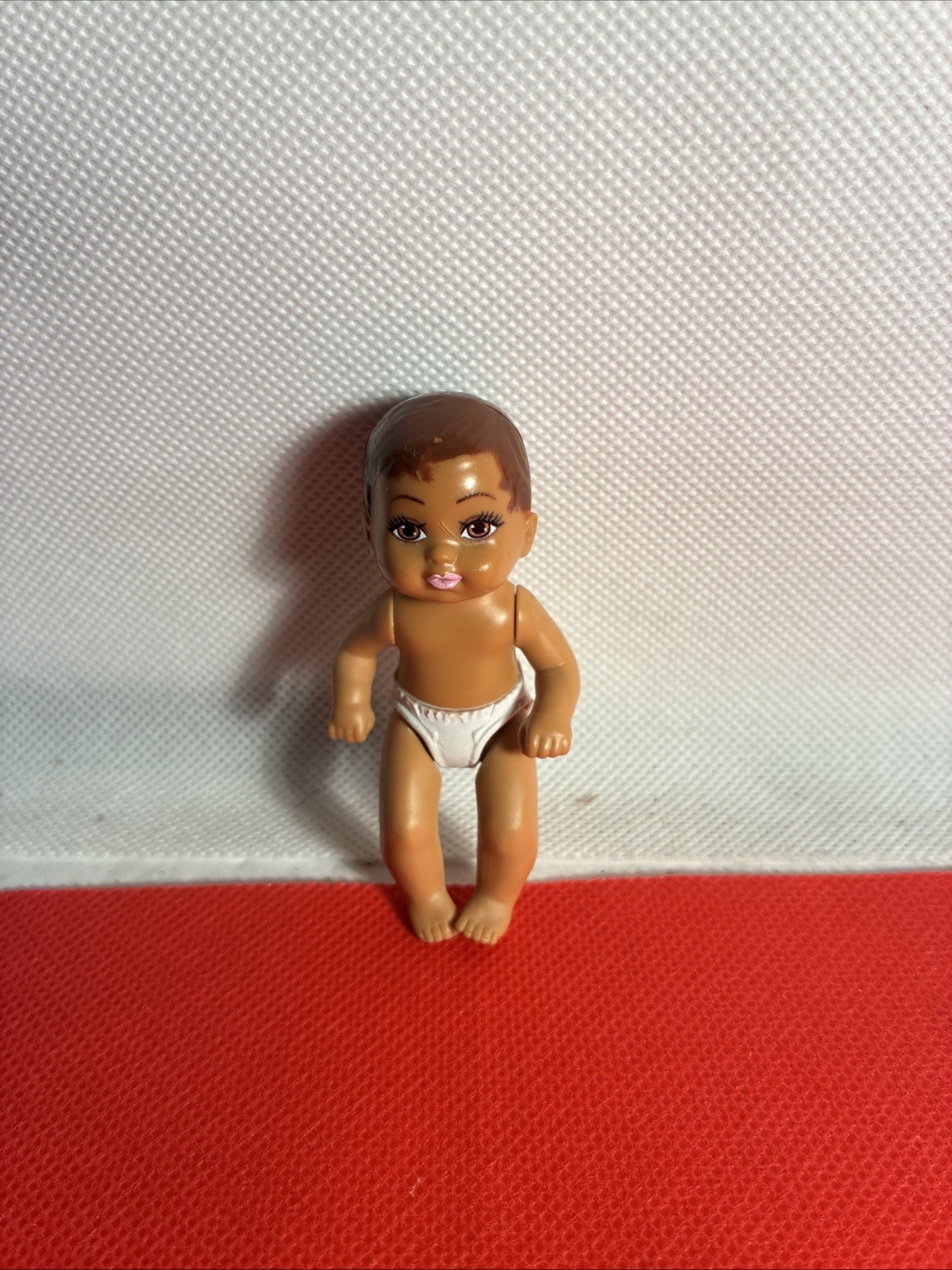 Barbie Infant Baby Doll Figure 3" Girl Brown Brunette Mattel