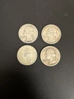Four (4) 1950s Washington Silver Quarters