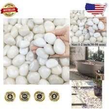 20lb White Polished River Rocks 1-2