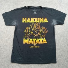 Disney Shirt Youth Large Lion King Black Hakuna Matata Graphic Tee Cotton