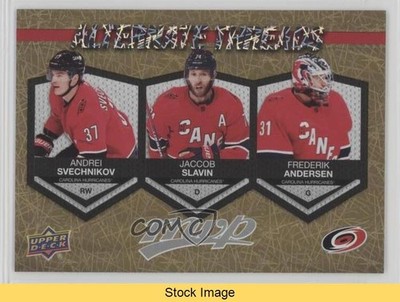 2023 MVP Alternate Threads Gold Andrei Svechnikov Jaccob Slavin #AT-13 READ 18pt