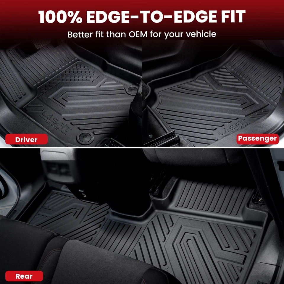 Floor Mats for Dodge Charger Daytona 2024 2025 TPE 1st & 2nd Row Floor Liners Foto 2 de 4