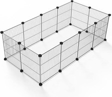 LURIVA DIY Animal Playpen Indoor Portable Metal Wire Yard Fence PP-12BK - Black