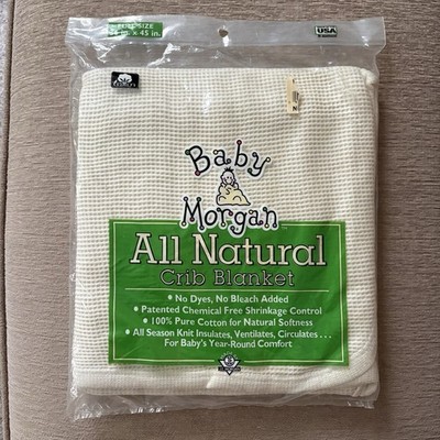 Vintage Baby Morgan Thermal Waffle Weave Blanket All Natural Cotton 36 x 45