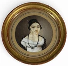 Antique Miniature Portrait Young Girl Signed and Dated 1816 Restoration 19th Century