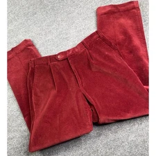 Turnbull & Asser Trousers Men's 34 Wide Wale Corduroy Burgundy Straight Leg