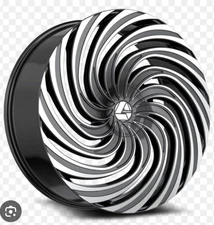 26" AZARA 535 BLACK WITH MACHINED FACE 5X115 5X120 WHEELS AND TIRES PACKAGE DEAL