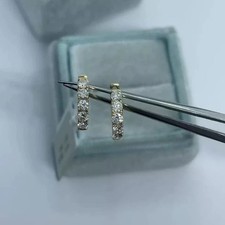 1.65Ct Lab Created Diamond Small Huggie Hoop Earrings 14K Yellow Gold Plated