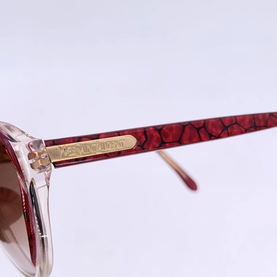 Auténticas gafas de sol Yves Saint Laurent vintage borgoña ARION 56/14 140 mm Foto 3 de 4