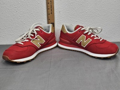 New Balance Red and Camel Suede Classics Traditional 574 Men s 8.5