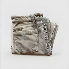 Vintage Burberry London Beige Corduroy Pants W Nova Check Trim Women  s US 10