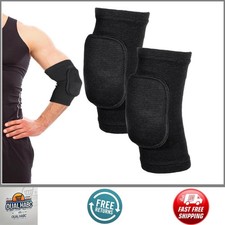1 Pair Volleyball Elbow Pads Black Arm Brace Protector Strap for Men Women Sport