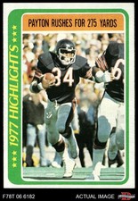 1978 Topps #3 Walter Payton Payton Rushes for 275 Yards Bears HOF Jack 6 - EX/MT